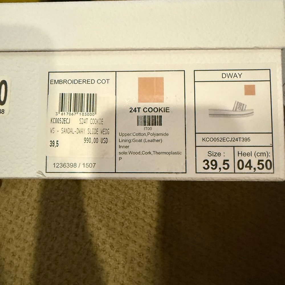Dior Beige Tan Embroidered Logo Slide Sandals - Picture 7 of 7